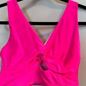 Vibrant Pink Twist Front Top